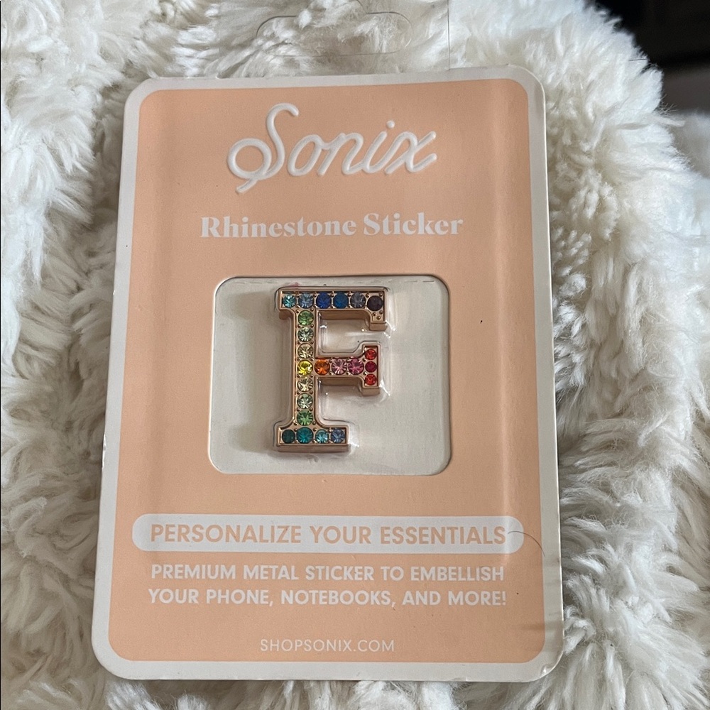 Sonix Multicolor Rhinestone Letter 'E' Sticker